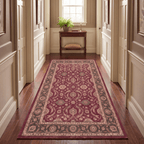 Butte2 Traditional Floral Border Wine Olive Bone Washable Indoor Outdoor Rug - RugzellaDigital Print RugRugzellaRugzellaBBB408-RECT-24x47-60x120cmRGZLLA118476Rectangle2' x 3'11" (60x120 cm)RUNNER | Butte2 runner hallway