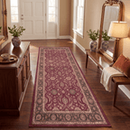 Butte2 Traditional Floral Border Wine Olive Bone Washable Indoor Outdoor Rug - RugzellaDigital Print RugRugzellaRugzellaBBB408-RECT-24x47-60x120cmRGZLLA118476Rectangle2' x 3'11" (60x120 cm)RUNNER | Butte2 runner entryway