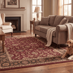 Butte2 Traditional Floral Border Wine Olive Bone Washable Indoor Outdoor Rug - RugzellaDigital Print RugRugzellaRugzellaBBB408-RECT-24x47-60x120cmRGZLLA118476Rectangle2' x 3'11" (60x120 cm)RECTANGLE | Butte2 rectangle livingroom