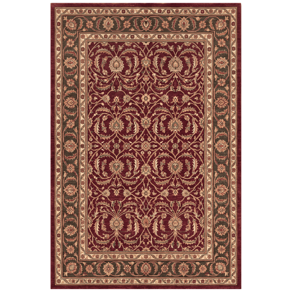 Butterbur Traditional All-Over Floral Bordered Wine Olive Bone Washable Indoor Outdoor Entryway Rug - RugzellaDigital Print RugRugzellaRugzellaBBB509-RECT-24x47-60x120cmRGZLLA153986Rectangle2' x 3'11" (60x120 cm)RECTANGLE | HERO | Butterbur rectangle