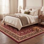 Butterbur Traditional All-Over Floral Bordered Wine Olive Bone Washable Indoor Outdoor Entryway Rug - RugzellaDigital Print RugRugzellaRugzellaBBB509-RECT-24x47-60x120cmRGZLLA153986Rectangle2' x 3'11" (60x120 cm)RECTANGLE | Butterbur rectangle bedroom