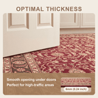 Butterbur Traditional All-Over Floral Bordered Wine Olive Bone Washable Indoor Outdoor Entryway Rug - RugzellaDigital Print RugRugzellaRugzellaBBB509-RECT-24x47-60x120cmRGZLLA153986Rectangle2' x 3'11" (60x120 cm)SHARED | Butterbur feature thickness
