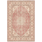 Buttercup Distressed Medallion Traditional Rose Madder Cream Washable Indoor Outdoor Entryway Rug - RugzellaDigital Print RugRugzellaRugzellaBBB510-RECT-24x47-60x120cmRGZLLA154321Rectangle2' x 3'11" (60x120 cm)RECTANGLE | HERO | Buttercup rectangle