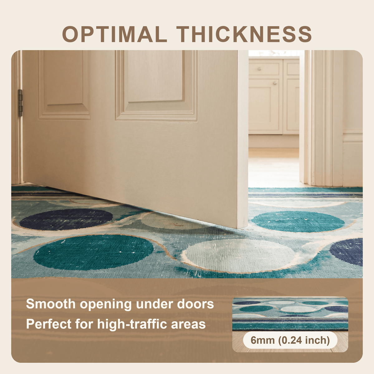 Cairn2 Modern Overlapping Circles Emerald Teal Ink Washable Indoor Outdoor Rug - RugzellaDigital Print RugRugzellaRugzellaBBB409-RECT-24x47-60x120cmRGZLLA118811Rectangle2' x 3'11" (60x120 cm)SHARED | Cairn2 feature thickness