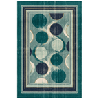 Cairn2 Modern Overlapping Circles Emerald Teal Ink Washable Indoor Outdoor Rug - RugzellaDigital Print RugRugzellaRugzellaBBB409-RECT-24x47-60x120cmRGZLLA118811Rectangle2' x 3'11" (60x120 cm)RECTANGLE | HERO | Cairn2 rectangle