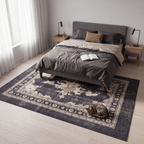 Calamint Modern Distressed Solid Charcoal Ink Ecru Washable Indoor Outdoor Entryway Rug - RugzellaDigital Print RugRugzellaRugzellaBBB511-RECT-24x47-60x120cmRGZLLA154656Rectangle2' x 3'11" (60x120 cm)RECTANGLE | Calamint rectangle bedroom