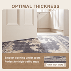 Calamint Modern Distressed Solid Charcoal Ink Ecru Washable Indoor Outdoor Entryway Rug - RugzellaDigital Print RugRugzellaRugzellaBBB511-RECT-24x47-60x120cmRGZLLA154656Rectangle2' x 3'11" (60x120 cm)SHARED | Calamint feature thickness