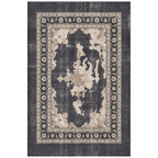 Calamint Modern Distressed Solid Charcoal Ink Ecru Washable Indoor Outdoor Entryway Rug - RugzellaDigital Print RugRugzellaRugzellaBBB511-RECT-24x47-60x120cmRGZLLA154656Rectangle2' x 3'11" (60x120 cm)RECTANGLE | HERO | Calamint rectangle