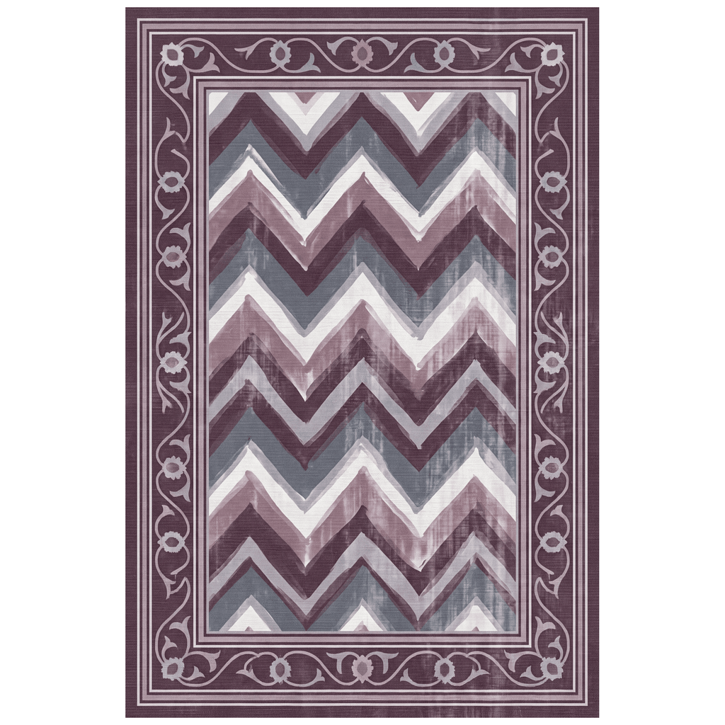 Candytuft Modern Brushstroke Stripe Plum Slate Chalk Washable Indoor Outdoor Entryway Rug - RugzellaDigital Print RugRugzellaRugzellaBBB512-RECT-24x47-60x120cmRGZLLA154991Rectangle2' x 3'11" (60x120 cm)RECTANGLE | HERO | Candytuft rectangle