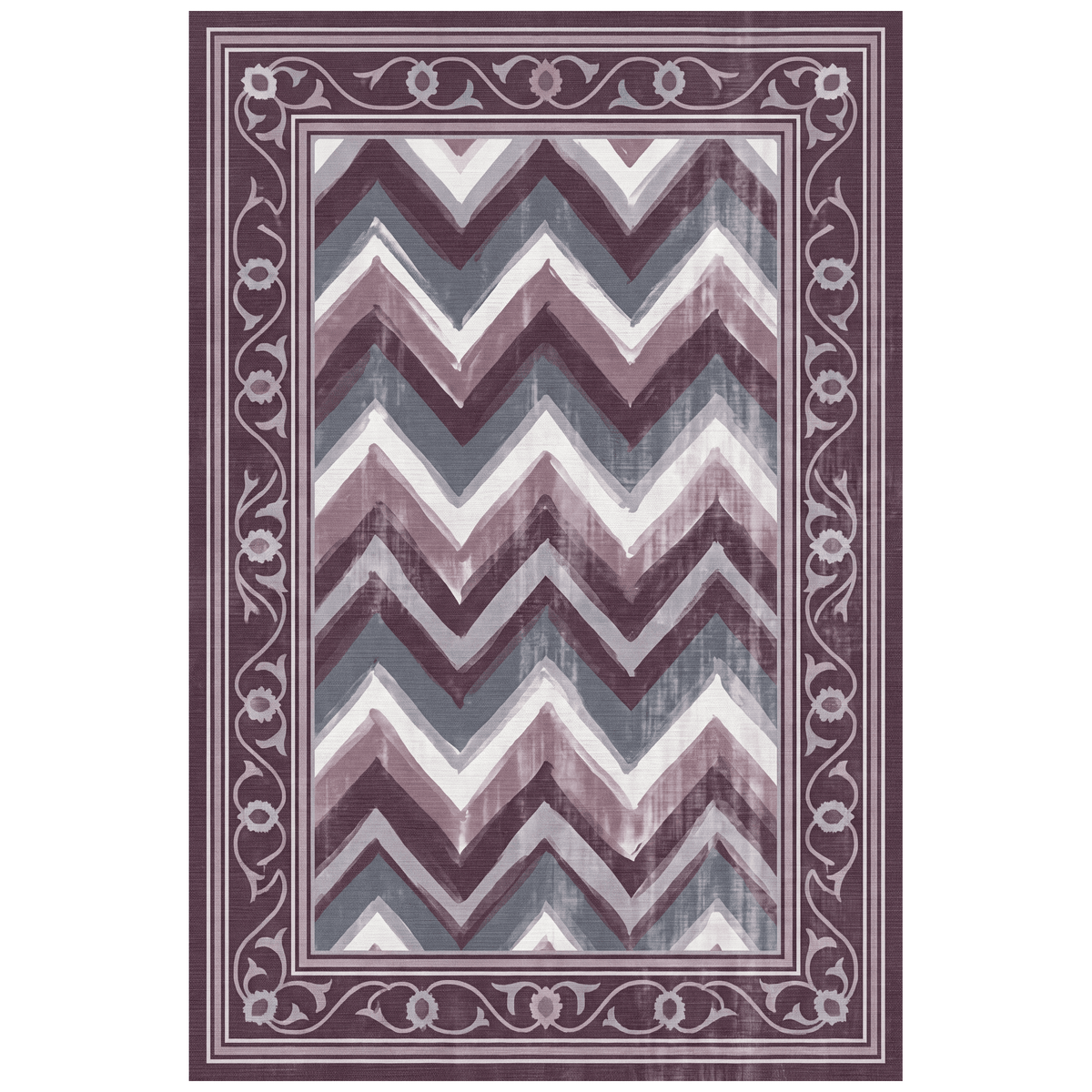 Candytuft Modern Brushstroke Stripe Plum Slate Chalk Washable Indoor Outdoor Entryway Rug - RugzellaDigital Print RugRugzellaRugzellaBBB512-RECT-24x47-60x120cmRGZLLA154991Rectangle2' x 3'11" (60x120 cm)RECTANGLE | HERO | Candytuft rectangle