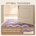 Candytuft Modern Brushstroke Stripe Plum Slate Chalk Washable Indoor Outdoor Entryway Rug - RugzellaDigital Print RugRugzellaRugzellaBBB512-RECT-24x47-60x120cmRGZLLA154991Rectangle2' x 3'11" (60x120 cm)SHARED | Candytuft feature thickness