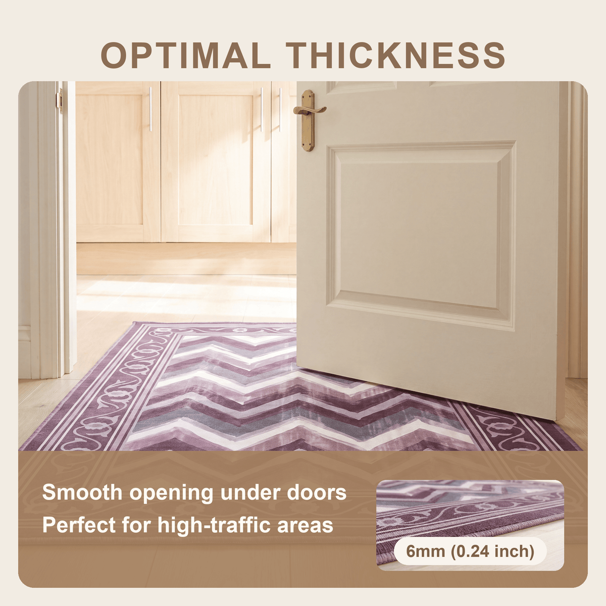 Candytuft Modern Brushstroke Stripe Plum Slate Chalk Washable Indoor Outdoor Entryway Rug - RugzellaDigital Print RugRugzellaRugzellaBBB512-RECT-24x47-60x120cmRGZLLA154991Rectangle2' x 3'11" (60x120 cm)SHARED | Candytuft feature thickness