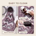 Candytuft Modern Brushstroke Stripe Plum Slate Chalk Washable Indoor Outdoor Entryway Rug - RugzellaDigital Print RugRugzellaRugzellaBBB512-RECT-24x47-60x120cmRGZLLA154991Rectangle2' x 3'11" (60x120 cm)SHARED | Candytuft feature clean