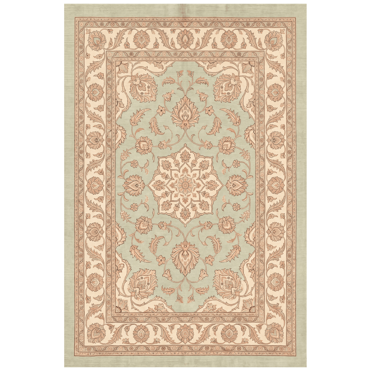 Caraway Traditional Oriental Style Medallion Sage Ivory Rose Washable Indoor Outdoor Entryway Rug - RugzellaDigital Print RugRugzellaRugzellaBBB513-RECT-24x47-60x120cmRGZLLA155326Rectangle2' x 3'11" (60x120 cm)RECTANGLE | HERO | Caraway rectangle