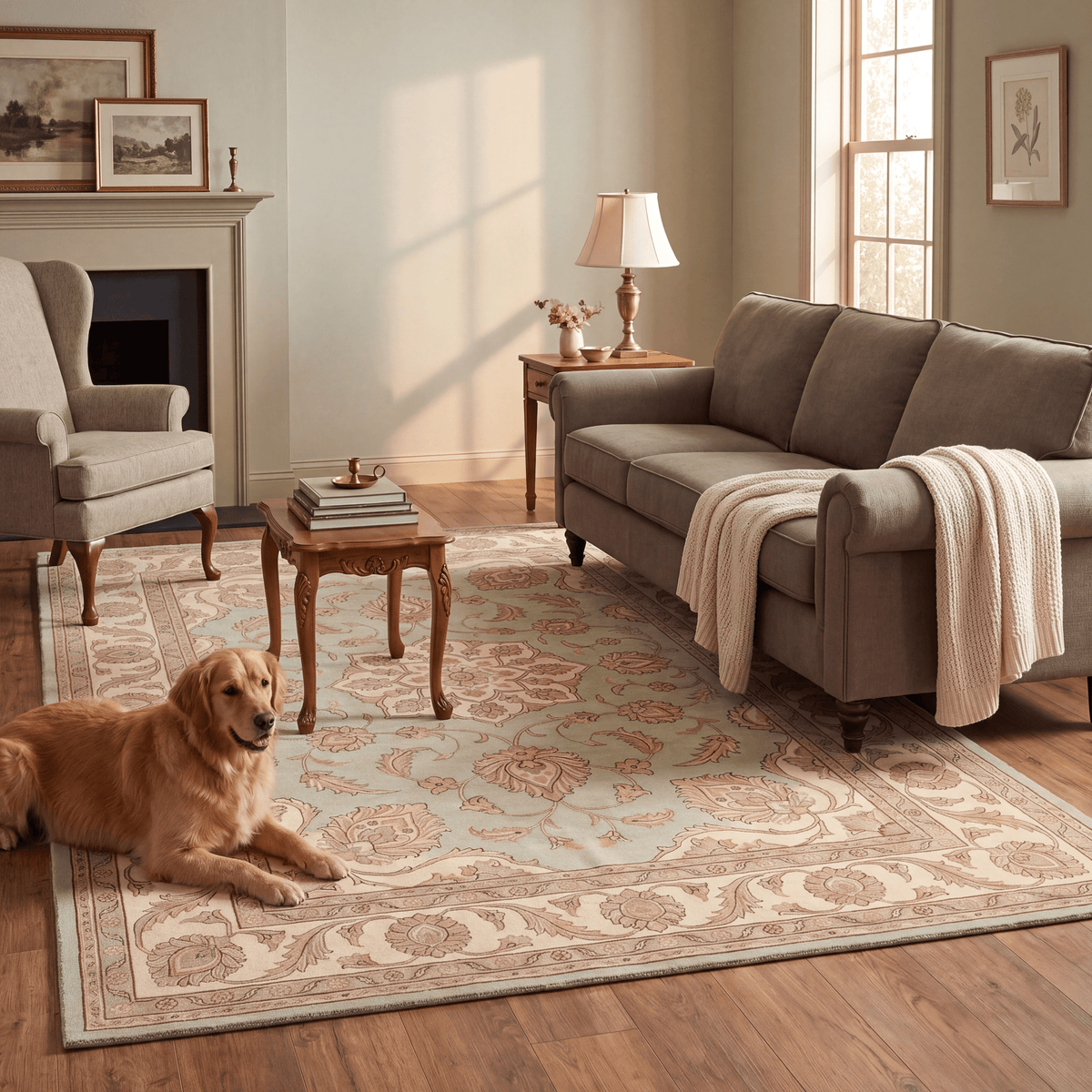 Caraway Traditional Oriental Style Medallion Sage Ivory Rose Washable Indoor Outdoor Entryway Rug - RugzellaDigital Print RugRugzellaRugzellaBBB513-RECT-24x47-60x120cmRGZLLA155326Rectangle2' x 3'11" (60x120 cm)RECTANGLE | Caraway rectangle livingroom