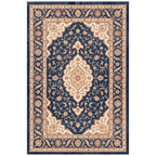 Cardamine Traditional Medallion Persian Style Indigo Ivory Madder Red Washable Indoor Outdoor Entryway Rug - RugzellaDigital Print RugRugzellaRugzellaBBB514-RECT-24x47-60x120cmRGZLLA155661Rectangle2' x 3'11" (60x120 cm)RECTANGLE | HERO | Cardamine rectangle