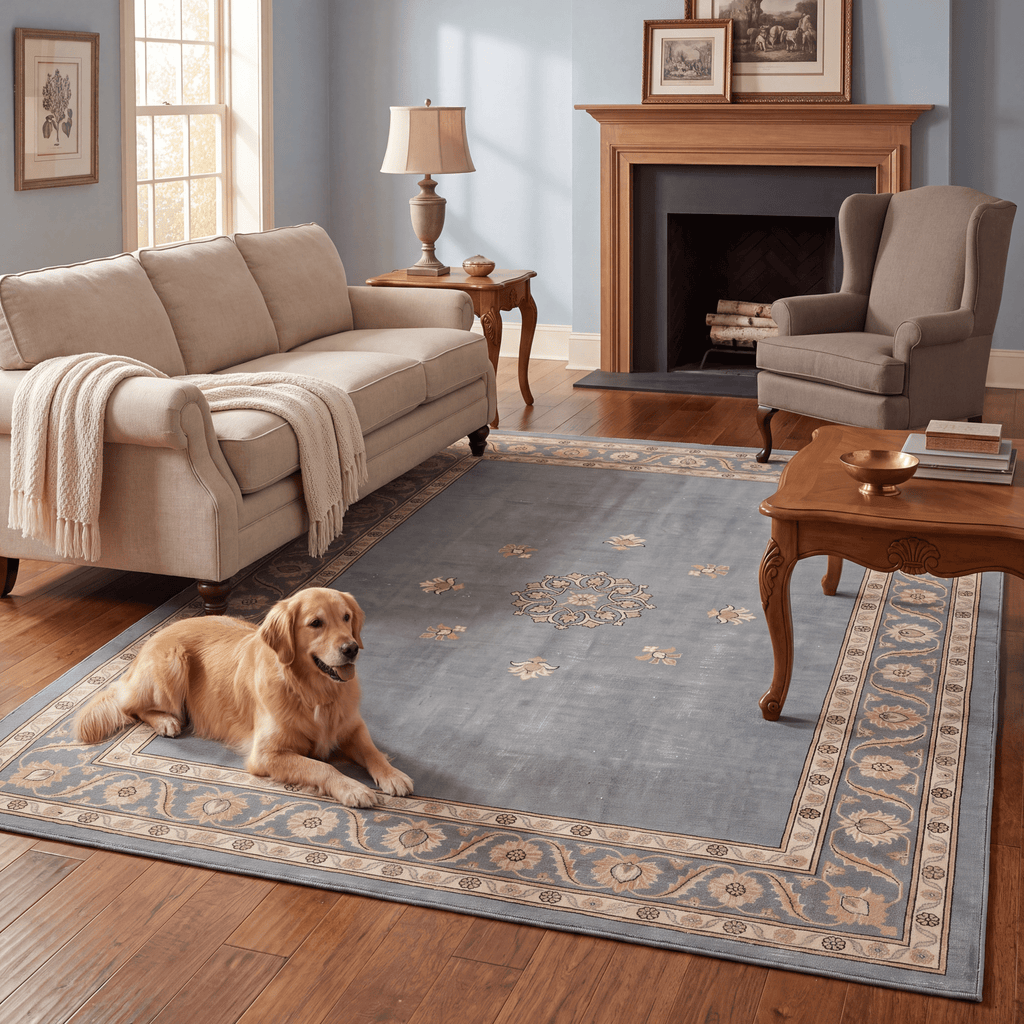 Centaury Traditional Medallion Border Slate Bone Gold Washable Indoor Outdoor Entryway Rug - RugzellaDigital Print RugRugzellaRugzellaBBB516-RECT-24x47-60x120cmRGZLLA156331Rectangle2' x 3'11" (60x120 cm)RECTANGLE | Centaury rectangle livingroom