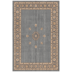 Centaury Traditional Medallion Border Slate Bone Gold Washable Indoor Outdoor Entryway Rug - RugzellaDigital Print RugRugzellaRugzellaBBB516-RECT-24x47-60x120cmRGZLLA156331Rectangle2' x 3'11" (60x120 cm)RECTANGLE | HERO | Centaury rectangle