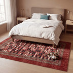 Chamomile Modern Brushstroke Stripe Ember Orange Ink Bone Washable Indoor Outdoor Entryway Rug - RugzellaDigital Print RugRugzellaRugzellaBBB518-RECT-24x47-60x120cmRGZLLA157001Rectangle2' x 3'11" (60x120 cm)RECTANGLE | Chamomile rectangle bedroom