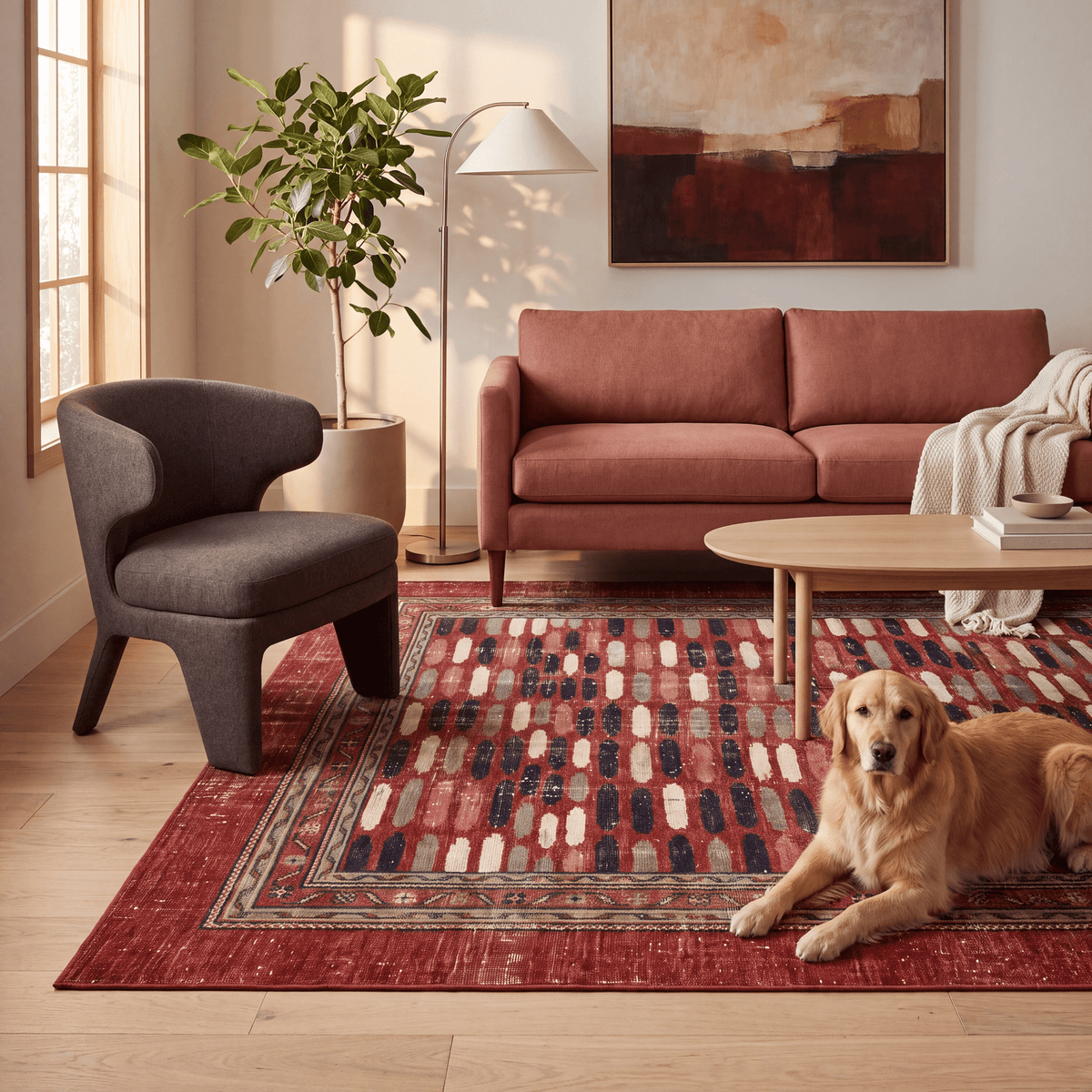 Chamomile Modern Brushstroke Stripe Ember Orange Ink Bone Washable Indoor Outdoor Entryway Rug - RugzellaDigital Print RugRugzellaRugzellaBBB518-RECT-24x47-60x120cmRGZLLA157001Rectangle2' x 3'11" (60x120 cm)RECTANGLE | Chamomile rectangle livingroom