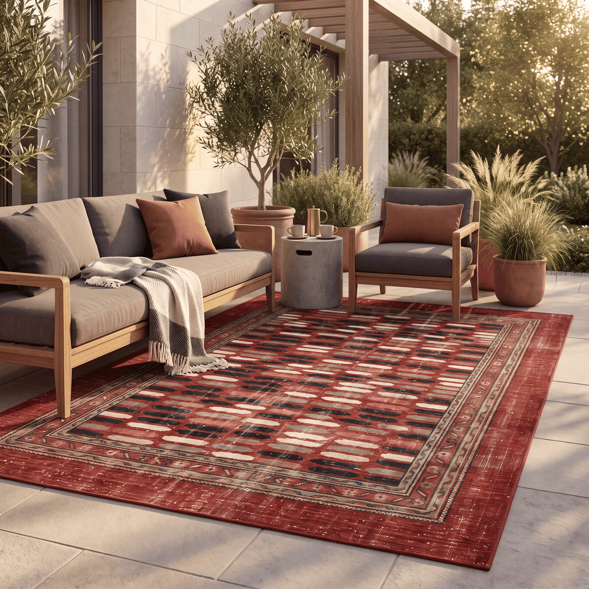 Chamomile Modern Brushstroke Stripe Ember Orange Ink Bone Washable Indoor Outdoor Entryway Rug - RugzellaDigital Print RugRugzellaRugzellaBBB518-RECT-24x47-60x120cmRGZLLA157001Rectangle2' x 3'11" (60x120 cm)RECTANGLE | Chamomile rectangle outdoor