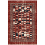 Chamomile Modern Brushstroke Stripe Ember Orange Ink Bone Washable Indoor Outdoor Entryway Rug - RugzellaDigital Print RugRugzellaRugzellaBBB518-RECT-24x47-60x120cmRGZLLA157001Rectangle2' x 3'11" (60x120 cm)RECTANGLE | HERO | Chamomile rectangle