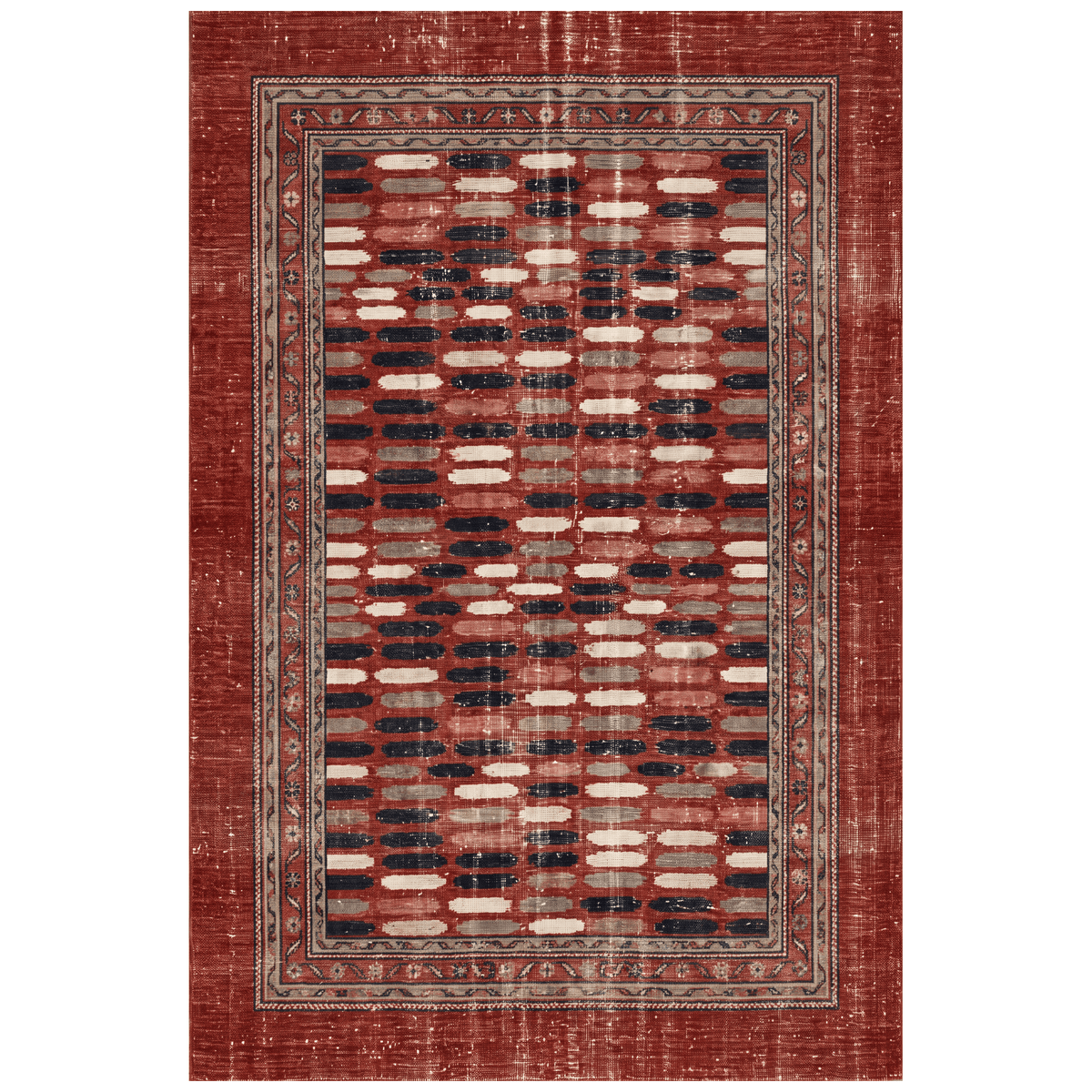 Chamomile Modern Brushstroke Stripe Ember Orange Ink Bone Washable Indoor Outdoor Entryway Rug - RugzellaDigital Print RugRugzellaRugzellaBBB518-RECT-24x47-60x120cmRGZLLA157001Rectangle2' x 3'11" (60x120 cm)RECTANGLE | HERO | Chamomile rectangle