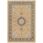 Charlock Traditional Medallion Border Mustard Charcoal Ivory Washable Indoor Outdoor Entryway Rug - RugzellaDigital Print RugRugzellaRugzellaBBB519-RECT-24x47-60x120cmRGZLLA157336Rectangle2' x 3'11" (60x120 cm)RECTANGLE | HERO | Charlock rectangle
