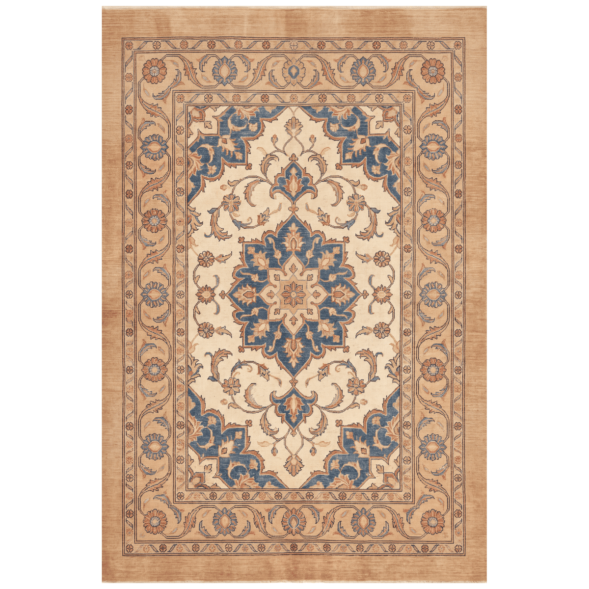 Chasm2 Traditional Oriental Style Medallion Camel Cream Indigo Washable Indoor Outdoor Entryway Rug - RugzellaDigital Print RugRugzellaRugzellaBBB410-RECT-24x47-60x120cmRGZLLA119146Rectangle2' x 3'11" (60x120 cm)RECTANGLE | HERO | Chasm2 rectangle