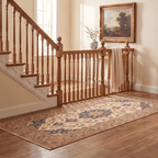 Chasm2 Traditional Oriental Style Medallion Camel Cream Indigo Washable Indoor Outdoor Entryway Rug - RugzellaDigital Print RugRugzellaRugzellaBBB410-RECT-24x47-60x120cmRGZLLA119146Rectangle2' x 3'11" (60x120 cm)RUNNER | Chasm2 runner staircase