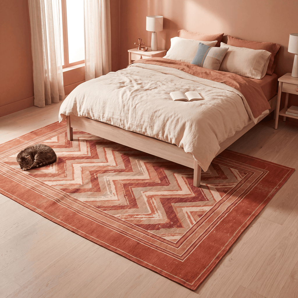 Cherrywood Modern Brushstroke Stripe Washable Indoor Outdoor Rust Ember Sand Entryway Rug - RugzellaDigital Print RugRugzellaRugzellaBBB520-RECT-24x47-60x120cmRGZLLA157671Rectangle2' x 3'11" (60x120 cm)RECTANGLE | Cherrywood rectangle bedroom