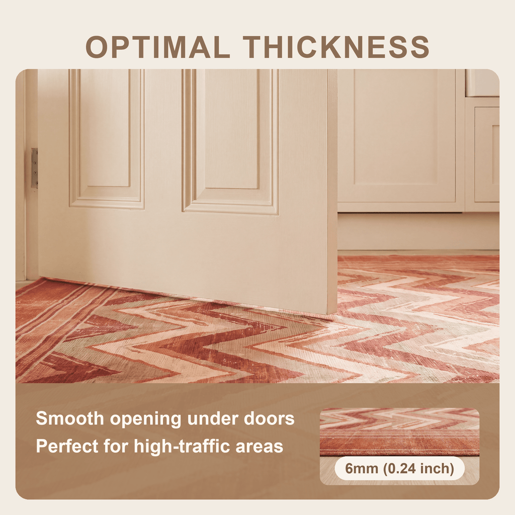 Cherrywood Modern Brushstroke Stripe Washable Indoor Outdoor Rust Ember Sand Entryway Rug - RugzellaDigital Print RugRugzellaRugzellaBBB520-RECT-24x47-60x120cmRGZLLA157671Rectangle2' x 3'11" (60x120 cm)SHARED | Cherrywood feature thickness