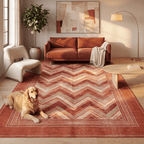 Cherrywood Modern Brushstroke Stripe Washable Indoor Outdoor Rust Ember Sand Entryway Rug - RugzellaDigital Print RugRugzellaRugzellaBBB520-RECT-24x47-60x120cmRGZLLA157671Rectangle2' x 3'11" (60x120 cm)RECTANGLE | Cherrywood rectangle livingroom