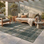 Cicely Modern Minimalist Border Abrash Forest Green Moss Bone Washable Indoor Outdoor Entryway Rug - RugzellaDigital Print RugRugzellaRugzellaBBB522-RECT-24x47-60x120cmRGZLLA158341Rectangle2' x 3'11" (60x120 cm)RECTANGLE | Cicely rectangle outdoor