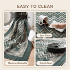 Cinder2 Modern Brushstroke Stripe Green Moss Bone Washable Indoor Outdoor Rug - RugzellaDigital Print RugRugzellaRugzellaBBB379-RECT-24x47-60x120cmRGZLLA110101Rectangle2' x 3'11" (60x120 cm)SHARED | Cinder2 feature clean