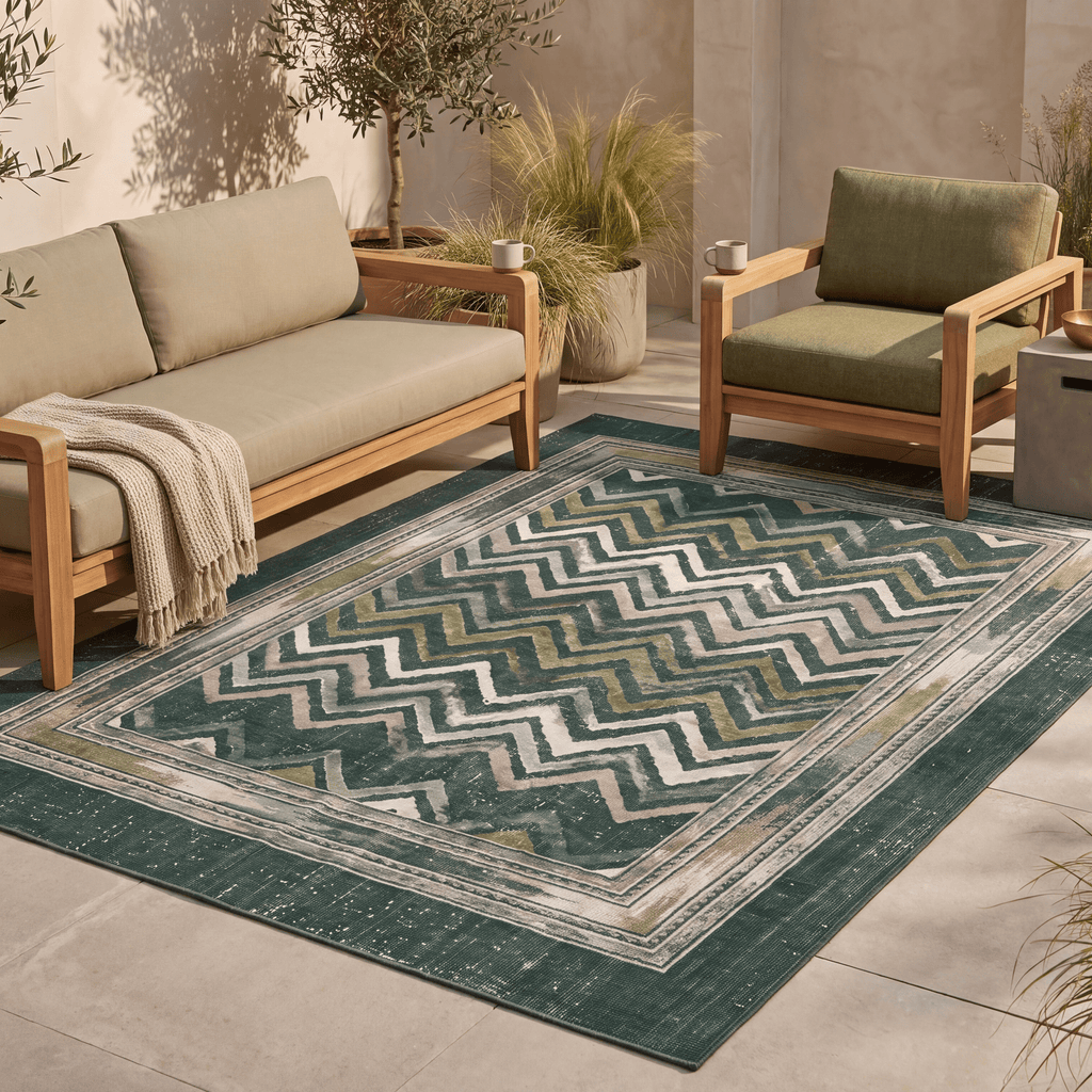 Cinder2 Modern Brushstroke Stripe Green Moss Bone Washable Indoor Outdoor Rug - RugzellaDigital Print RugRugzellaRugzellaBBB379-RECT-24x47-60x120cmRGZLLA110101Rectangle2' x 3'11" (60x120 cm)RECTANGLE | Cinder2 rectangle outdoor