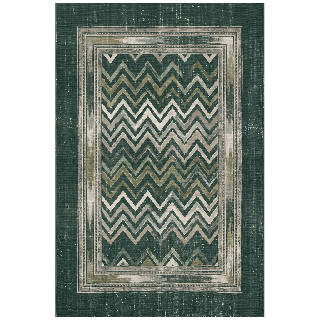 Cinder2 Modern Brushstroke Stripe Green Moss Bone Washable Indoor Outdoor Rug - RugzellaDigital Print RugRugzellaRugzellaBBB379-RECT-24x47-60x120cmRGZLLA110101Rectangle2' x 3'11" (60x120 cm)RECTANGLE | HERO | Cinder2 rectangle
