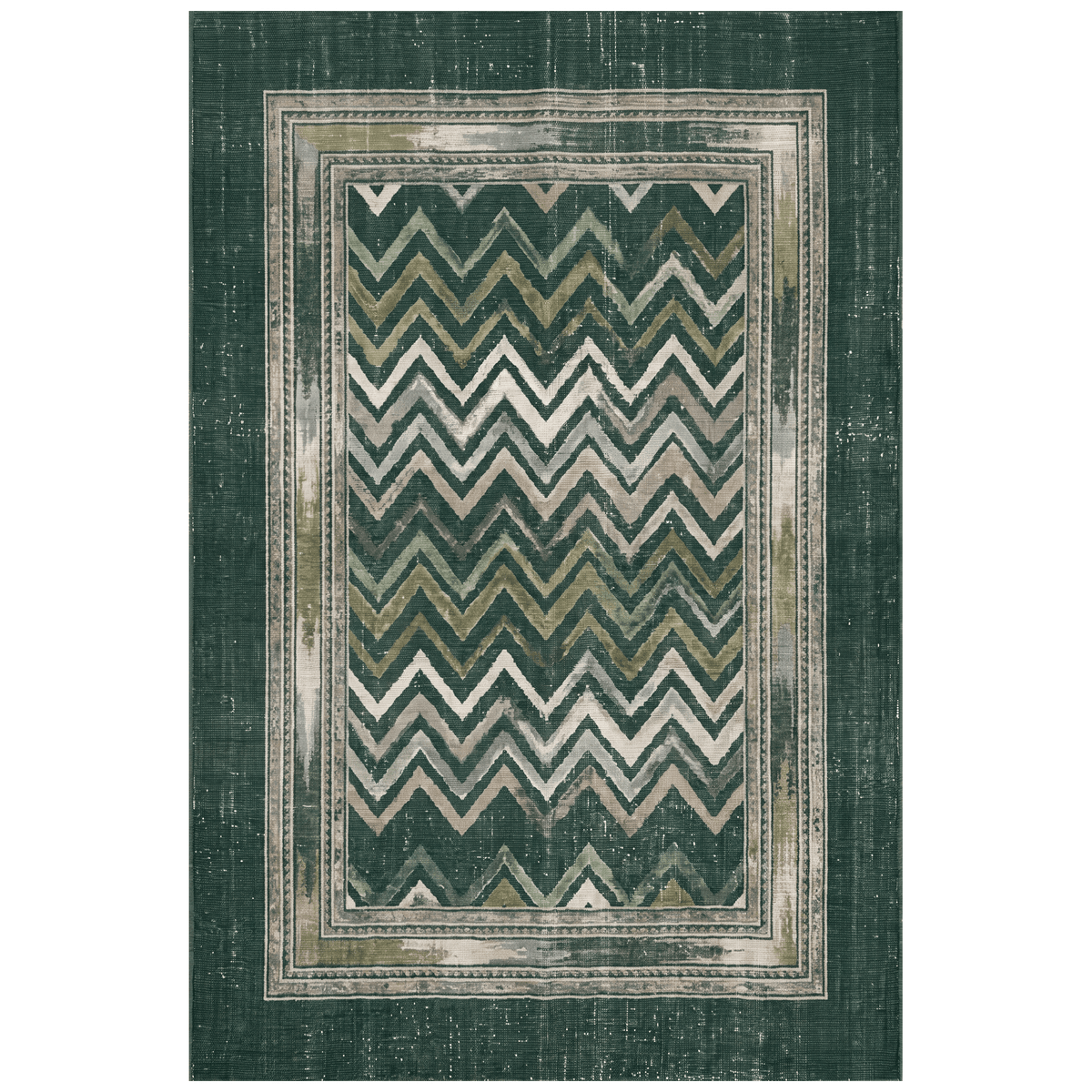 Cinder2 Modern Brushstroke Stripe Green Moss Bone Washable Indoor Outdoor Rug - RugzellaDigital Print RugRugzellaRugzellaBBB379-RECT-24x47-60x120cmRGZLLA110101Rectangle2' x 3'11" (60x120 cm)RECTANGLE | HERO | Cinder2 rectangle