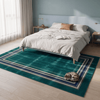 Cistus Modern Minimalist Border Abrash Emerald Teal Ink Washable Indoor Outdoor Entryway Rug - RugzellaDigital Print RugRugzellaRugzellaBBB523-RECT-24x47-60x120cmRGZLLA158676Rectangle2' x 3'11" (60x120 cm)RECTANGLE | Cistus rectangle bedroom