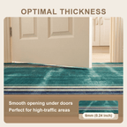 Cistus Modern Minimalist Border Abrash Emerald Teal Ink Washable Indoor Outdoor Entryway Rug - RugzellaDigital Print RugRugzellaRugzellaBBB523-RECT-24x47-60x120cmRGZLLA158676Rectangle2' x 3'11" (60x120 cm)SHARED | Cistus feature thickness