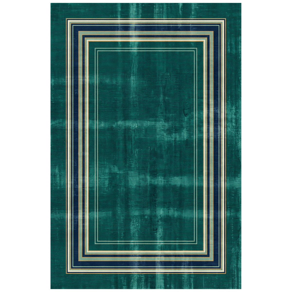 Cistus Modern Minimalist Border Abrash Emerald Teal Ink Washable Indoor Outdoor Entryway Rug - RugzellaDigital Print RugRugzellaRugzellaBBB523-RECT-24x47-60x120cmRGZLLA158676Rectangle2' x 3'11" (60x120 cm)RECTANGLE | HERO | Cistus rectangle