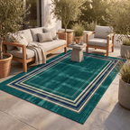Cistus Modern Minimalist Border Abrash Emerald Teal Ink Washable Indoor Outdoor Entryway Rug - RugzellaDigital Print RugRugzellaRugzellaBBB523-RECT-24x47-60x120cmRGZLLA158676Rectangle2' x 3'11" (60x120 cm)RECTANGLE | Cistus rectangle outdoor