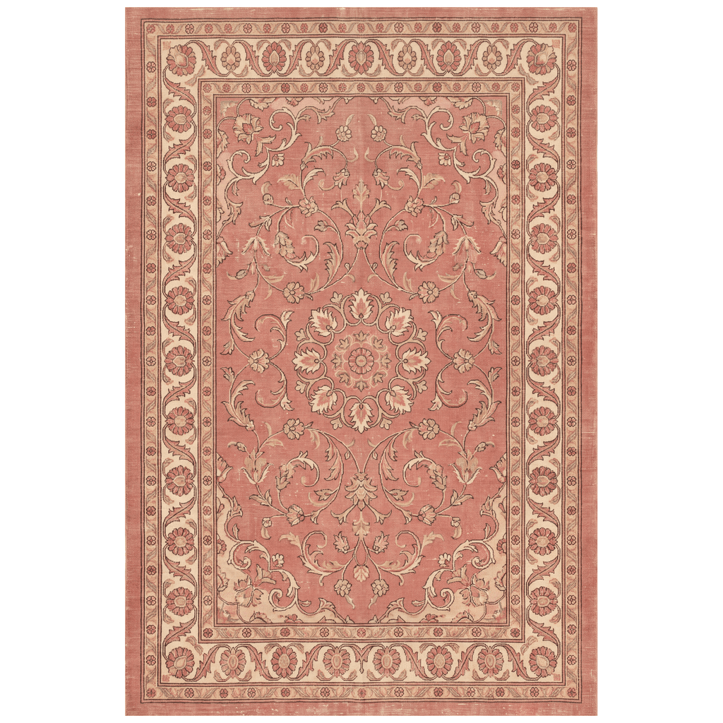 Citadel2 Traditional Medallion Border Rose Madder Cream Washable Indoor Outdoor Entryway Rug - RugzellaDigital Print RugRugzellaRugzellaBBB398-RECT-24x47-60x120cmRGZLLA135896Rectangle2' x 3'11" (60x120 cm)RECTANGLE | HERO | Citadel2 rectangle