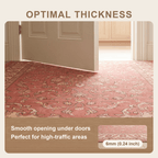 Citadel2 Traditional Medallion Border Rose Madder Cream Washable Indoor Outdoor Entryway Rug - RugzellaDigital Print RugRugzellaRugzellaBBB398-RECT-24x47-60x120cmRGZLLA135896Rectangle2' x 3'11" (60x120 cm)SHARED | Citadel2 feature thickness