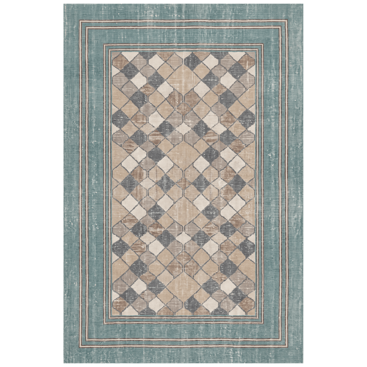 Cleavers Modern Speckled Mosaic Dot Teal Beige Slate Washable Indoor Outdoor Entryway Rug - RugzellaDigital Print RugRugzellaRugzellaBBB524-RECT-24x47-60x120cmRGZLLA159011Rectangle2' x 3'11" (60x120 cm)RECTANGLE | HERO | Cleavers rectangle