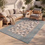 Cleavers Modern Speckled Mosaic Dot Teal Beige Slate Washable Indoor Outdoor Entryway Rug - RugzellaDigital Print RugRugzellaRugzellaBBB524-RECT-24x47-60x120cmRGZLLA159011Rectangle2' x 3'11" (60x120 cm)RECTANGLE | Cleavers rectangle outdoor