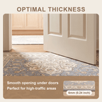 Clematis Traditional Oriental Style Medallion Slate Bone Gold Washable Indoor Outdoor Entryway Rug - RugzellaDigital Print RugRugzellaRugzellaBBB525-RECT-24x47-60x120cmRGZLLA159346Rectangle2' x 3'11" (60x120 cm)SHARED | Clematis feature thickness