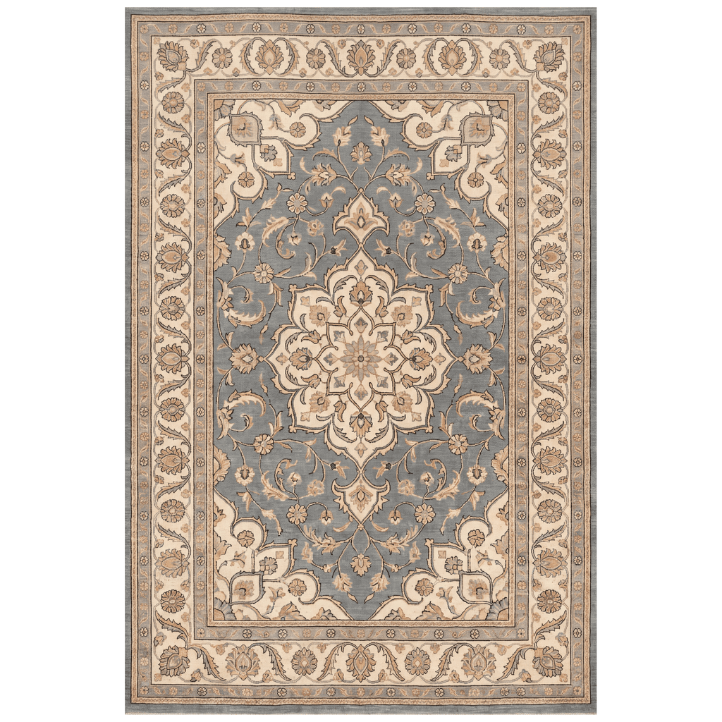 Clematis Traditional Oriental Style Medallion Slate Bone Gold Washable Indoor Outdoor Entryway Rug - RugzellaDigital Print RugRugzellaRugzellaBBB525-RECT-24x47-60x120cmRGZLLA159346Rectangle2' x 3'11" (60x120 cm)RECTANGLE | HERO | Clematis rectangle
