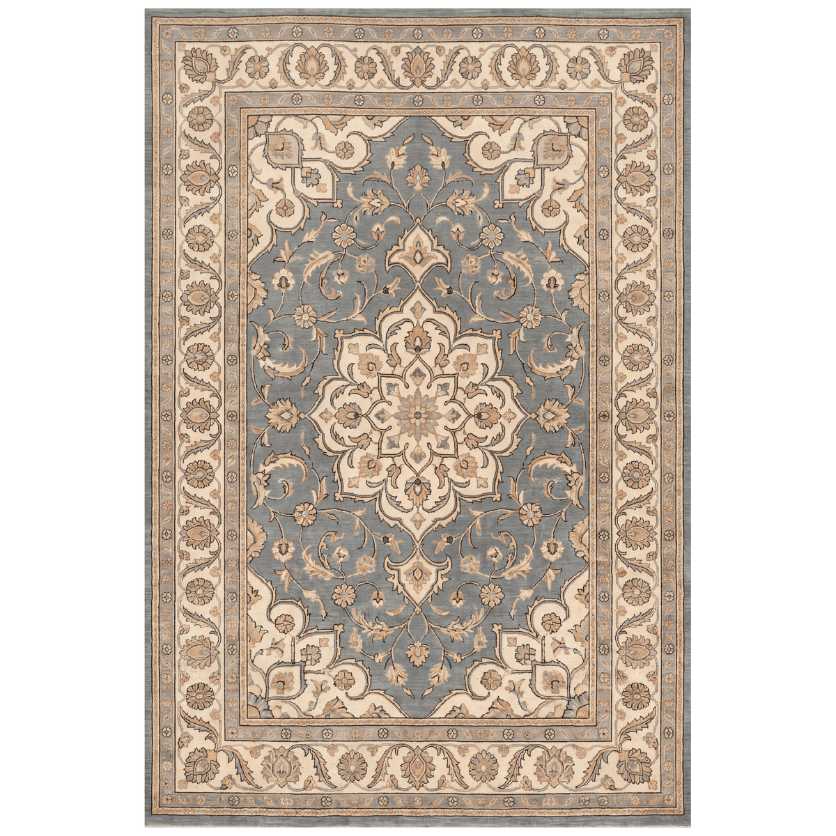 Clematis Traditional Oriental Style Medallion Slate Bone Gold Washable Indoor Outdoor Entryway Rug - RugzellaDigital Print RugRugzellaRugzellaBBB525-RECT-24x47-60x120cmRGZLLA159346Rectangle2' x 3'11" (60x120 cm)RECTANGLE | HERO | Clematis rectangle