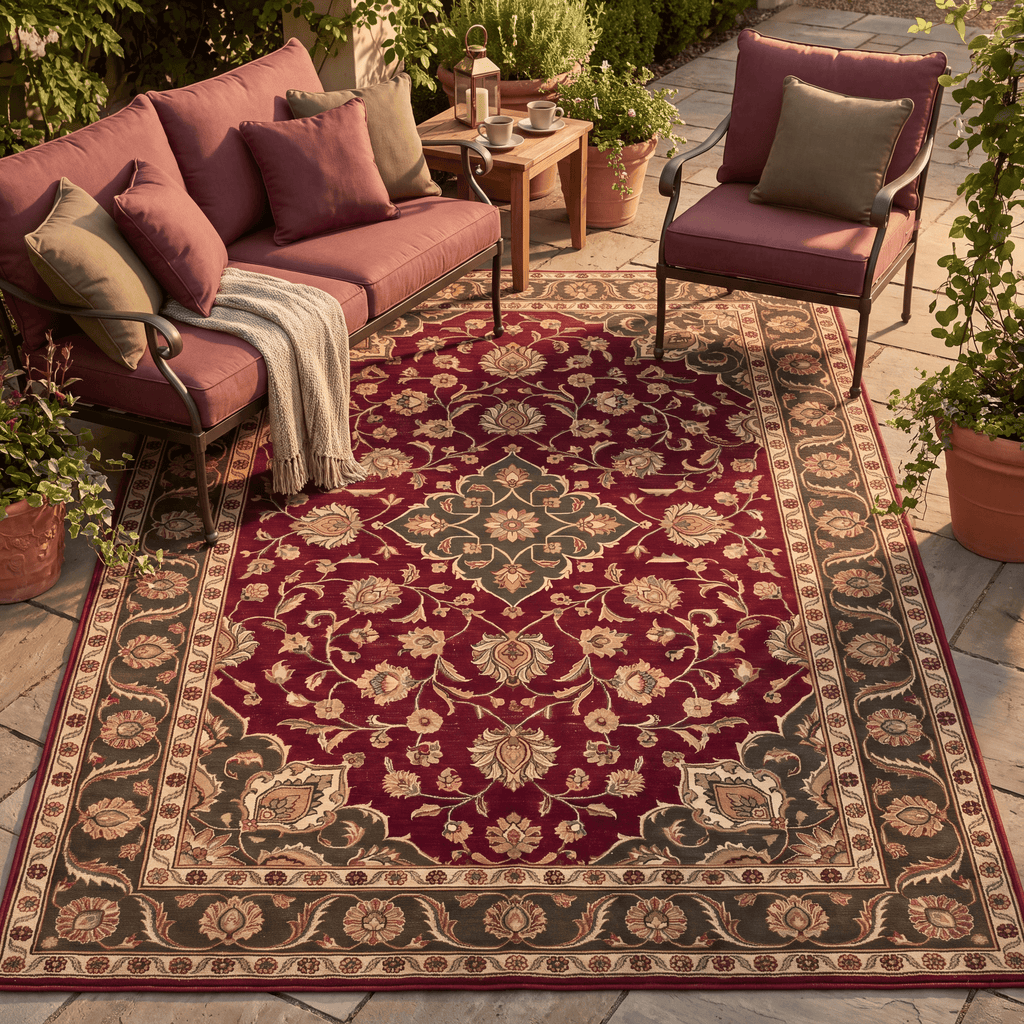 Clovewood Traditional Oriental Style Medallion Wine Olive Bone Washable Indoor Outdoor Entryway Rug - RugzellaDigital Print RugRugzellaRugzellaBBB526-RECT-24x47-60x120cmRGZLLA159681Rectangle2' x 3'11" (60x120 cm)RECTANGLE | Clovewood rectangle outdoor
